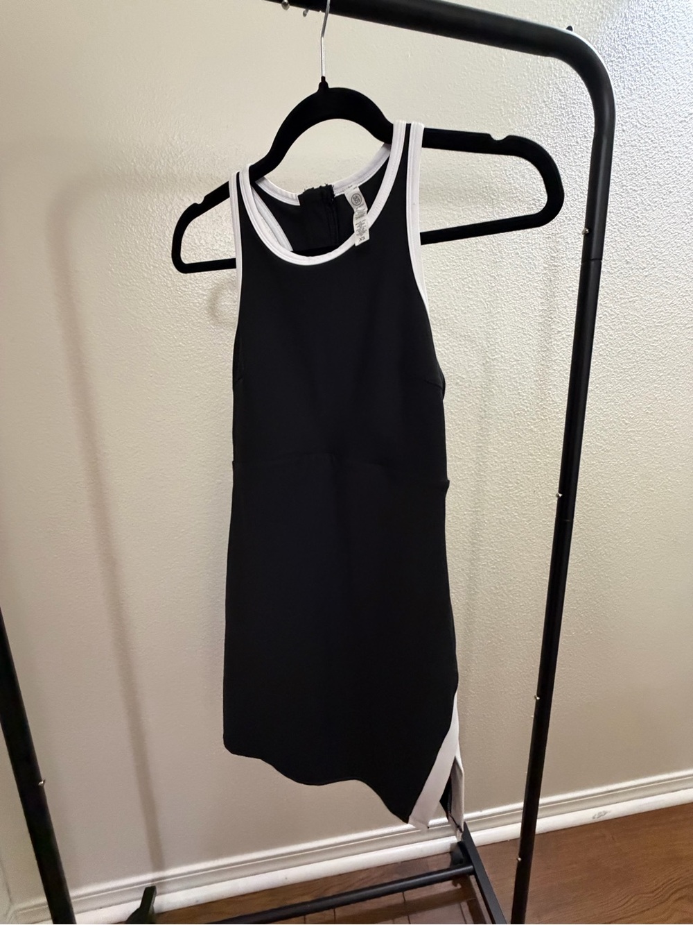 Sage Black Dress with White Trim Tank Style